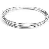 Silverly 925 Sterling Silver Triple Russian Wedding Bangle 2.6 mm - Silver Bangles for Women Solid 925-18th Birthday Gift Sta