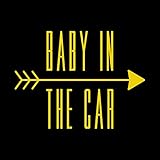 baby in car カッティング ステッカー Mサイズ イエロー 黄