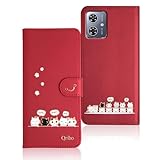 Qribo Moto G64 5G / Moto G64Y 5G ケース 手帳型 モトローラ G64 ケース Moto G64 5G ケース シンプルなのに可愛いデザイン エンボス加工猫柄 うれしい気持ち 6.5インチ対応 Motorola G64y スマホケース モトG64y 5G ケース 薄型 Motorola G64 5G ケース 防水 の耐久性 滑り防止 美しい 贈り物 友達 - レッド