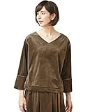 Angeliebe エンジェリーベ マタニティ 授乳口 付 ベロア Vネック プルオーバー 妊婦服 産前 産後 お呼ばれ 授乳服 フリー キャメル