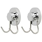 TOOGOO ( R ) 2 x真空ステンレススチール吸盤フック、ダブルフック壁フック、バスタオルフック、頑丈吸盤フックHolds