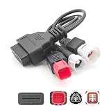 Ginhkok 3ピン 4ピン 6ピン 診断コネクターケーブル OBD2 アダプター スキャナー オートバイ故障診断アダプター3in1ーアダプタ オートバイ ヤマハ ホンダ用 高耐久 簡単接続