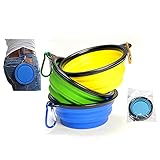 フック付ぺたんこボウル 青 折りたたみ水入れ【犬の散歩グッズ/おでかけグッズ（携帯水筒）】【犬用品/猫用品/猫 ネコ/ペット/ペットグッズ/ペットアウトドア/ペット用品】