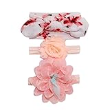 子供用　ベビー ヘアバンド 3つ スーツ カラーFeiscat 新生児 赤ちゃん 出産祝い 女の子 お宮参り 誕生日 記念日 こどもの日 記念撮影 プレゼント 無地　超可愛い　バニー柄 (free, 