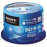SONY ビデオ用BD-R 1回録画用 片面1層25GB 4倍速 ホワイトプリンタブル 50枚スピンドル 50BNR1VGPP4