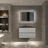 TONA EDI 洗面台 30インチ 洗面台 シンク付き 壁掛け式 フローティングバスルーム化粧台 特大収納と統合樹脂洗面台 ミニマリストバスルームシンクキャビネット (商品には含まれません)