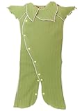 yuga☆妖精ロンパース 半袖 セージ染め 60cm オーガニックコットン100% 天然染め ベビー 服 子ども服 キッズ 女の子 男の子 兼用 ボディ カバーオール 半袖 出産祝い プレゼント 綿1