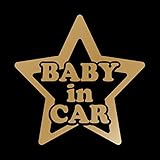 星型 Baby in car カッティングステッカー ゴールド 金