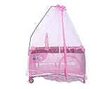 (ヘラサ)Herasa　ベビーベッド 折りたたみ　ポータブル　かわいい 　プリンセスベッド　ミニベビーベッド　ゲームベッド　コンパクト　（宮殿風）蚊帳付き　オムツ交換台が付き　モービル付き　出産祝い