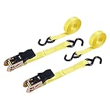 Ohuhu 荷締めベルト ラチェット式 ベルト 2本セット 荷締機 4.5m 固定ベルト 固定バンド 破断荷重680kg 使用簡単 締付固定 多用途 引越し 運搬用 黄