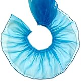[moonfarm] オーガンジー フリル レース トリム 生地 幅10cm 光沢 透ける 無地 装飾 縁取り (ブルー, 1m)