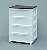 引き出し 衣類収納 幅63cm ウッドトップチェスト ホワイト/ブラウンオーク 654