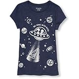 ザ・チルドレンズプレイス THE CHILDREN'S PLACE/ ガールズショートスリーブエイリアングローインザダークグラフィックティ S/Dブルー トップス半袖Tシャツ 4歳【並行輸入】