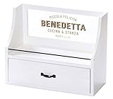 Hugo 木製 キッチンラック 引き出し L ホワイト