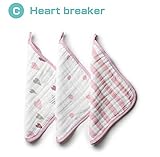 aden + anais (エイデンアンドアネイ) ウォッシュクロス 3枚セット タオル ハンカチ 出産祝い 【並行輸入品】 C Heart breaker