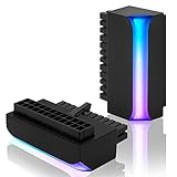 EZDIY-FAB ATX 24ピン 90度電源コネクター 5V 3ピン ARGB レインボーメス-オス 電源アダプター コンピュータマザーボードATX電源供給用 1パック