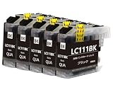 BrotherブラザーLC111-4PK 増量 互換インクカートリッジ LC111-BKブラック黒 5本セット 対応機種:MFC-J980DN/MFC-J980DWN/MFC-J890DN/MFC-J890DWN/MFC-J870N/MFC-J820DN/MFC-J820DWN/MFC-J720D/MFC-J720DW/MFC-J727D/MFC-J727DW