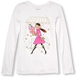 THE CHILDREN'S PLACE(ザ・チルドレンズプレイス) グリッター ホリデー ショッパー グラフィック ティ ホワイト トップス長袖Tシャツ 14歳【並行輸入】