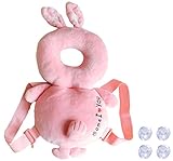 赤ちゃん 乳幼児用 ごっつん防止 後頭部を保護 安全パッド で 衝撃吸収 やわらか リュック (うさぎ(ピンク))