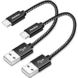 [30cm/0.3m 2本] USB Type C/タイプc ケーブル 短い CLEEFUN 急速充電 ケーブル