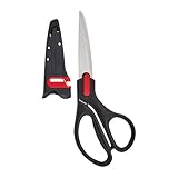 Farberware Bent Shears With Edgekeeper Sheath, Black