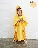 （艾とら)AIHU 子供用 アニマルフード付き バスタオル イエロー あひるの子