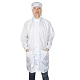 DealMux ESD Labはユニセックスのためのフード付きの抗静的ジャンプスーツカバーオール制服ジップアップ