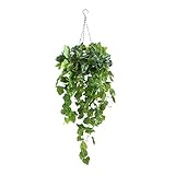 Sund 人工観葉植物 吊り下げ 造花 インテリア 飾り付け 2本セット プラントポット付き 室内装飾 欧米風 プレゼント お祝い 癒し 世話いらない パーティー/結婚式/引越しに最適 選べる4タイプ
