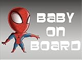 Spiderman Baby On Board / Marvel Comicsビニール車Kidsグラフィックデカールステッカー