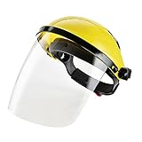 溶接防災面　防災面 ヘルメット調整可能　実験室ほこり、ペンキ、煙霧と輻射を免除　黄色
