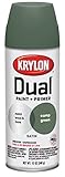 Krylon 8828 'Dual' Satin Camp Green Paint and Primer - 12 oz. Aerosol [並行輸入品]