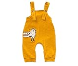 ノーブランド品 オーバーオール サロペット オールインワン 柔らかい素材 ベビー 子供 女の子　男の子　イエロー　73cm
