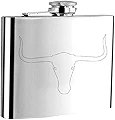Visol 5002Longhorn1U225 Visol LongHorn Sport me Liquor Flask - 6 oz