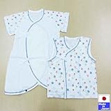 【値下げしました！】★日本製★和柄肌着セット（ノースリーブ短肌着＋コンビ肌着）（外縫い）新生児サイズ50-60cm うちわ柄