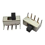 Goliton® 50X SS-12F23（1P2T）2位1P2T 　PCBパネル　垂直スライドパワートグルスイッチ　シルバー