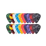 ギターピック 20枚セット それぞれ厚さ カラフル ティアドロップ形状 滑り止め加工 多種多色 (カラフル) (0.81mm/20枚セット)