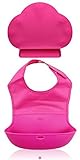 BambinoDecals Baby Silicone Bib and Tiny Diner Silicone Portable Placemat Pink by BambinoDecals