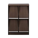 クロシオ ディスプレイラック4D ブラウン 幅59cm 2段×2列 リビングボード