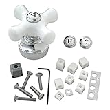 BrassCraft SH5725 Universal Fit Tub and Shower Cross Faucet Handle, Chrome/White Ceramic [並行輸入品]