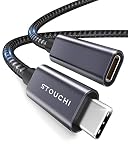 Stouchi USB C 延長ケーブル 1m USB 3.2 Gen2 10Gbps 高速データ転送 5A PD急速充電 Thunderbolt3対応 type-c 延長コード タイプCオスからメス変換 ナイロン編み Mac M2/M1 iPad Dell psvr2など様々なusb-c各種対応
