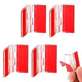 Stoooduo蝶番 ミニ 4個入り 45*35mm ヒンジ 蝶番 プラスチックキッチン扉 透明 自体に粘着テープ付き 自由に取り付け キャビネット 引き出し