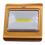 Ruanyi 4Wの磁気ミニCOB LED Wallingライトナイトライトキャンプランプのバッテリースイッチマジックタペット（ゴールデン）1PCSで動作する
