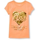 ザ・チルドレンズプレイス THE CHILDREN'S PLACE/ ショートスリーブネオングラフィックティ S/Dネオンピーチ トップス半袖Tシャツ 10～12歳【並行輸入】