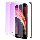 iPhoneSE第2世代 / iPhoneSE第3世代 ガラスフィルム ブルーライト iPhone SE2 / SE3 保護フィルム ブルーライトカット アイフォンSE フィルム 2枚セット いphone せ2 / せ3 用 【硬度9H/指紋 防止/貼り付け簡単】 ガイド枠 付き