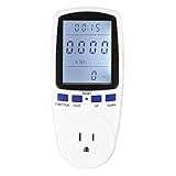KKmoon 120V パワーメータ USプラグ デジタルLCD 電圧電流周波数モニター 力率コストオーバーロード表示付き