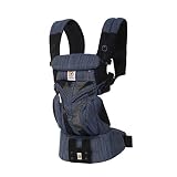 ERGO Baby エルゴベビー (Ergobaby) 抱っこひも メッシュ おんぶ 前向き抱き [日本正規品保証付] (洗濯機で洗える) ベビーキャリア 成長にフィット オムニ360 クールエア/インディゴウィーブ 0か月~ CREGBCS360PINDIGO