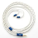 SoundsGood Brigit ブリギット ハンドメイド リケーブル 高純度 無酸素銅 銀メッキ 無酸素銅 OFC シルバー コート 混合線 イヤホン アップグレード ケーブル 交換ケーブル (MMCX-3.5mm, ブルー&シルバー)