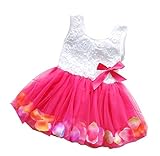 ベビードレス　子供服　スリーブレス　花飾り　リボン・ベルト　子供ドレス　バラレッド　10