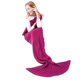 マーメイドテールブランケット、Kysonマーメイドかぎ針編み子供大人用ブランケット、すべてのシーズンSleepingバッグハロウィーン感謝祭クリスマスギフト Adult MRYP00A-Rose Pi