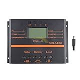 Y-SOLAR 30A 60A 80A 5V USBソーラーコントローラーLCD PVパネルバッテリーレギュレーター充電放電コントローラー12V 24Vソーラーシステム (60A)